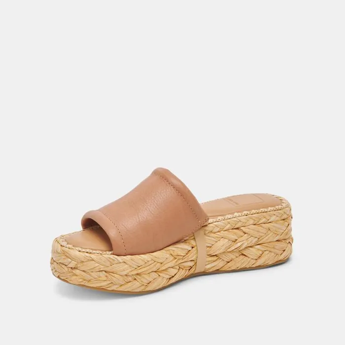 Dolce Vita Chavi Wide Sandals Honey Leather Women Sandals