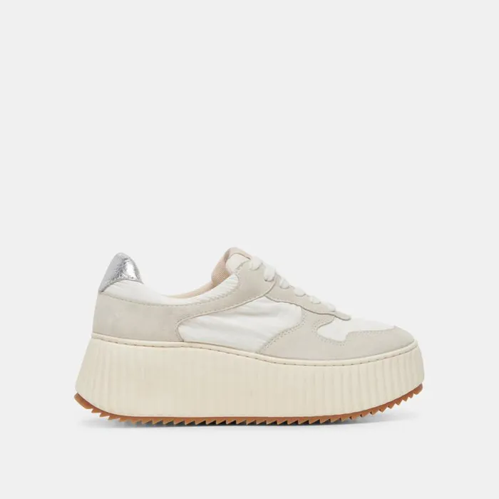 Dolce Vita Daisha Sneakers White Silver Nylon Women Sneakers