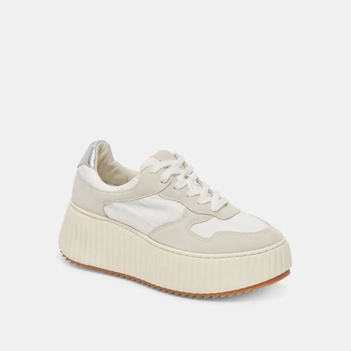Dolce Vita Daisha Sneakers White Silver Nylon Women Sneakers