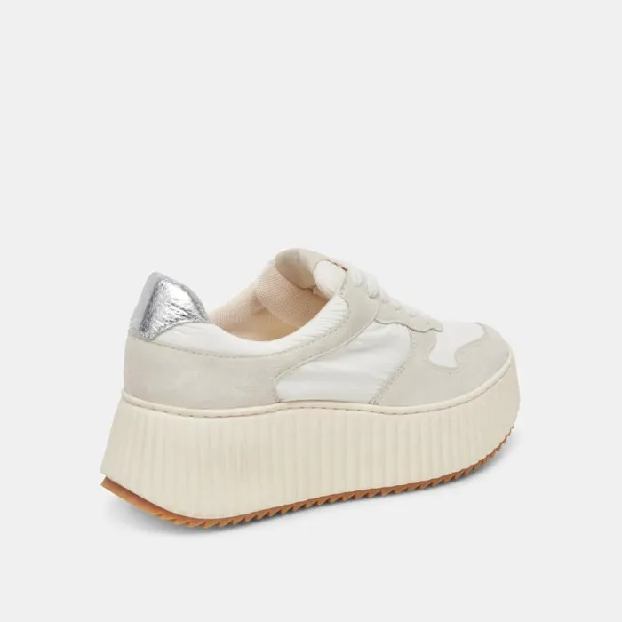 Dolce Vita Daisha Sneakers White Silver Nylon Women Sneakers