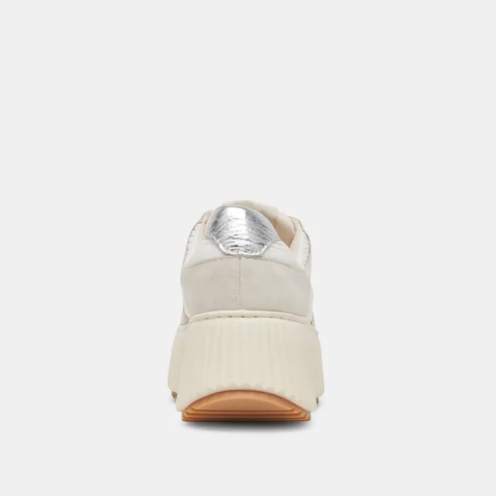 Dolce Vita Daisha Sneakers White Silver Nylon Women Sneakers
