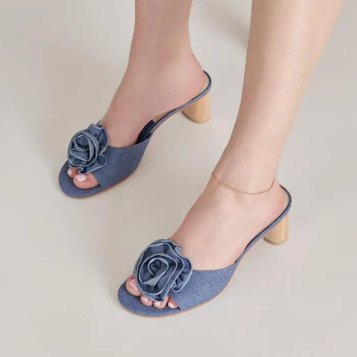 Dolce Vita Darly Heels Blue Denim Women Heels