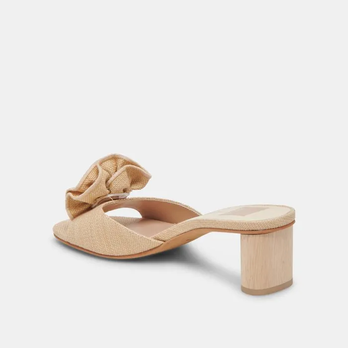Dolce Vita Darly Heels Natural Raffia Women Sandals