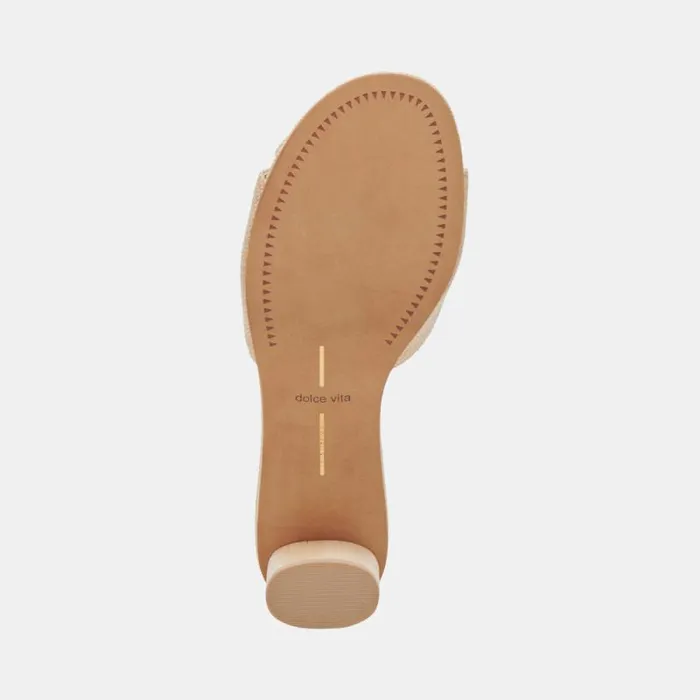 Dolce Vita Darly Heels Natural Raffia Women Sandals