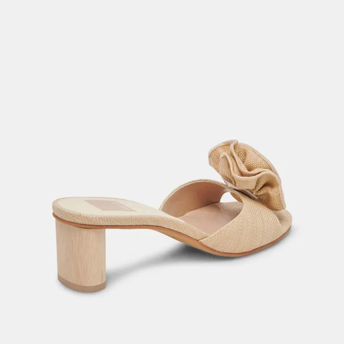 Dolce Vita Darly Heels Natural Raffia Women Sandals