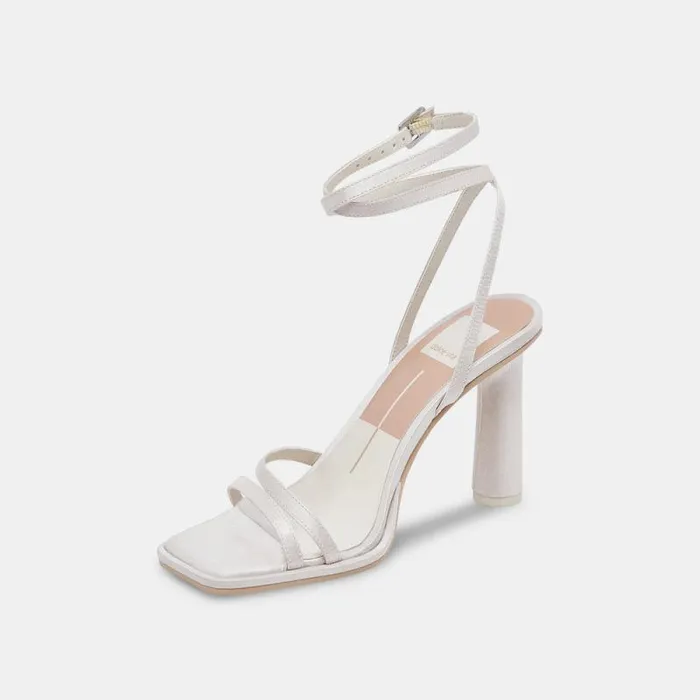 Dolce Vita Disere Heels Off White Satin Women Heels