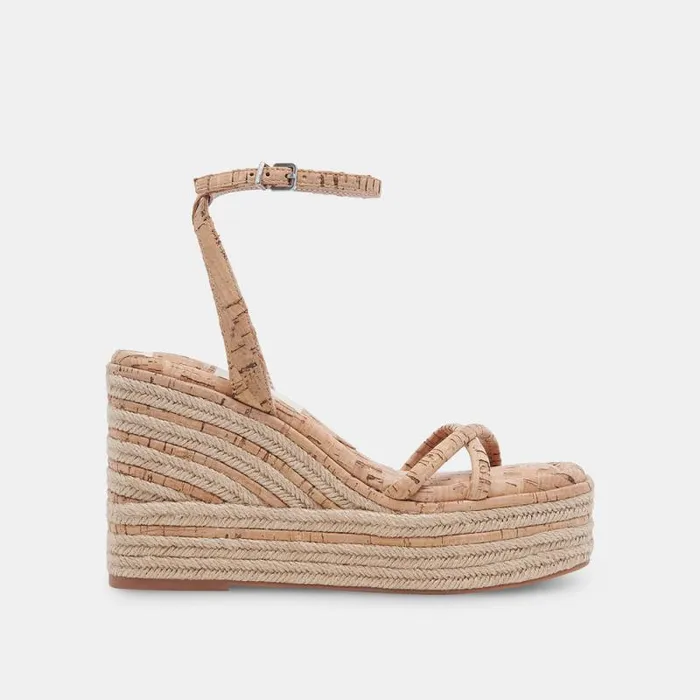 Dolce Vita Elvia Wedges Natural Cork Women Sandals