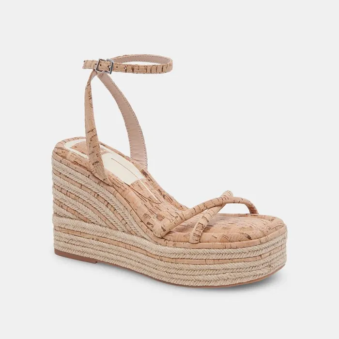 Dolce Vita Elvia Wedges Natural Cork Women Sandals