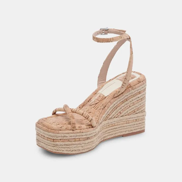 Dolce Vita Elvia Wedges Natural Cork Women Sandals