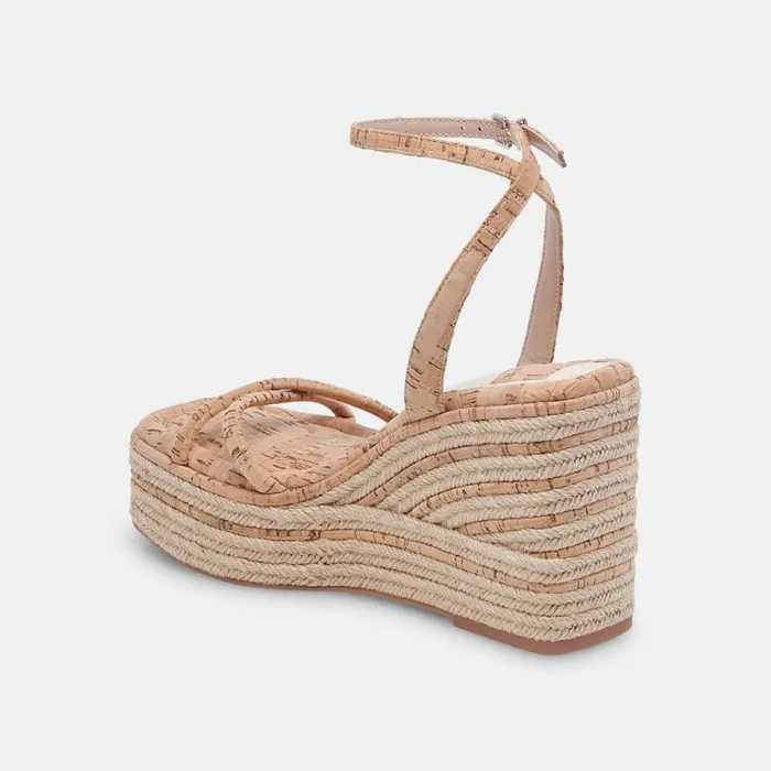 Dolce Vita Elvia Wedges Natural Cork Women Sandals