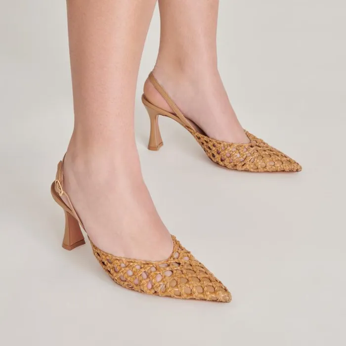 Dolce Vita Gloria Heels Natural Woven Women Sandals