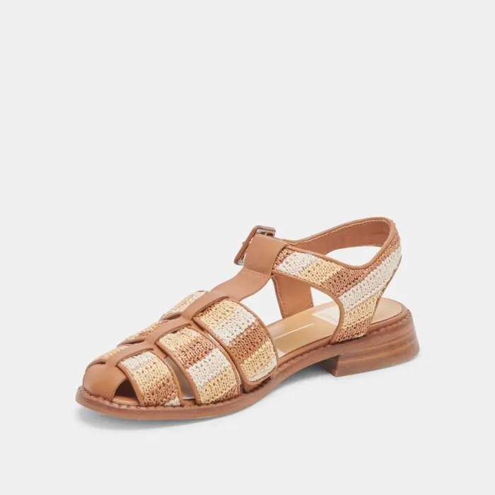 Dolce Vita Holis Sandals Tan Multi Raffia Women Sandals