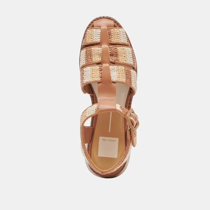 Dolce Vita Holis Sandals Tan Multi Raffia Women Sandals