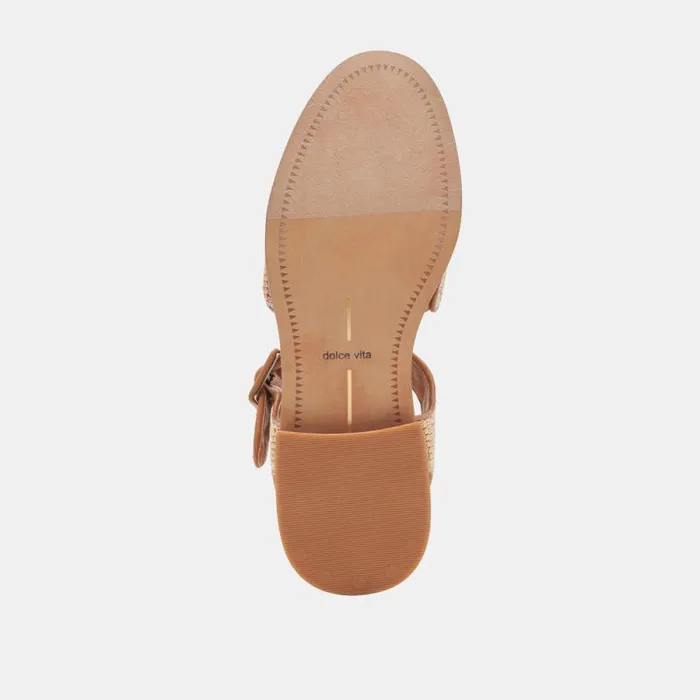 Dolce Vita Holis Sandals Tan Multi Raffia Women Sandals