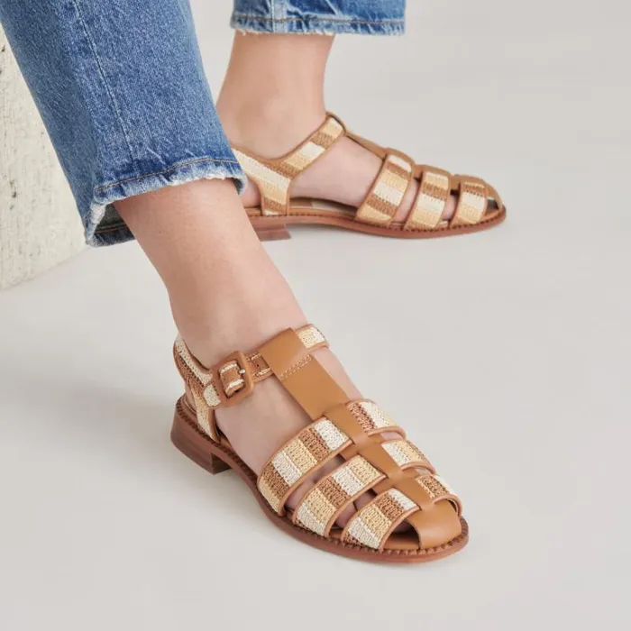 Dolce Vita Holis Sandals Tan Multi Raffia Women Sandals