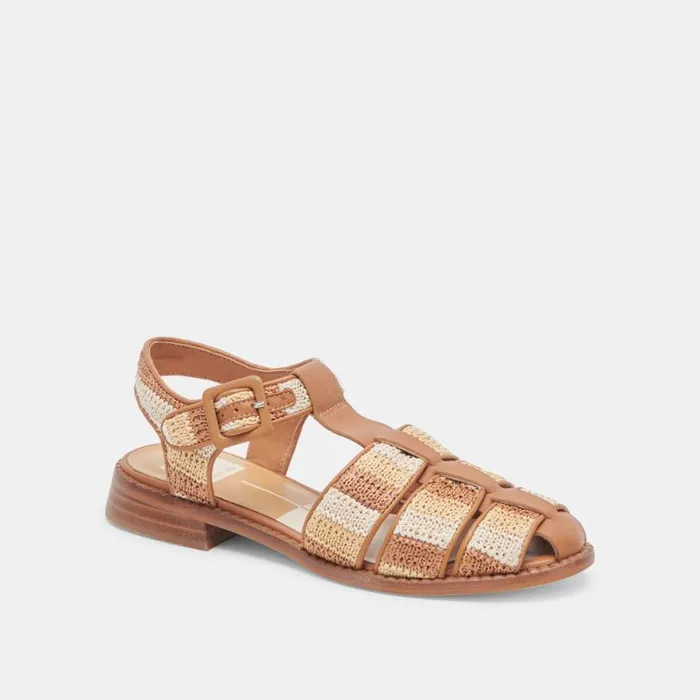 Dolce Vita Holis Sandals Tan Multi Raffia Women Sandals