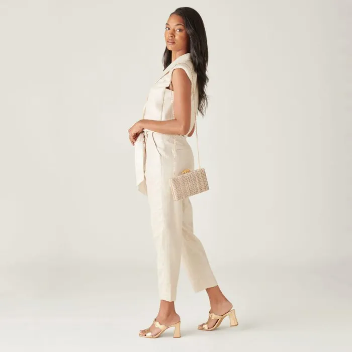 Dolce Vita Ilva Heels Gold Distressed Leather Women Heels