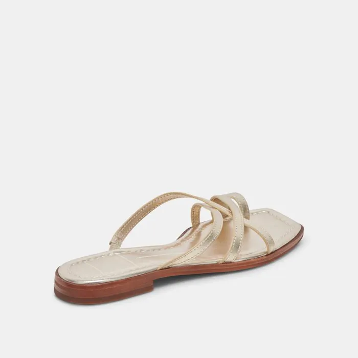 Dolce Vita Indigo Sandals Gold Distressed Leather Women Sandals