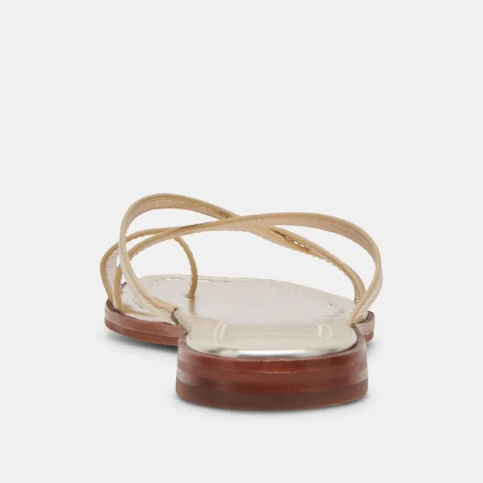 Dolce Vita Indigo Sandals Gold Distressed Leather Women Sandals