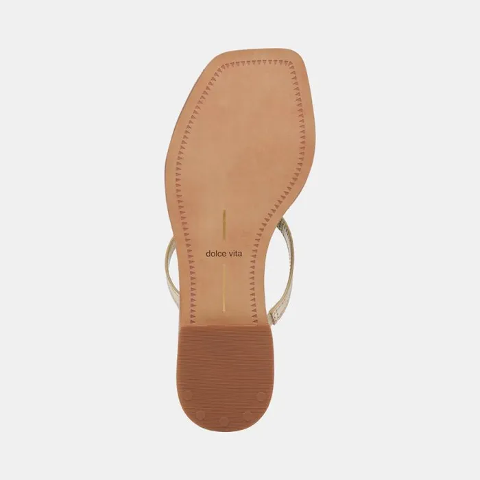 Dolce Vita Indigo Sandals Gold Distressed Leather Women Sandals