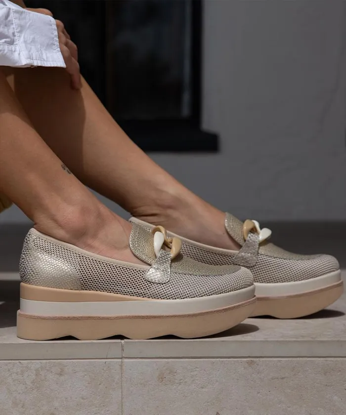 Dolce Vita Jaksen Sneakers Gold Mesh Women Flats and Loafers