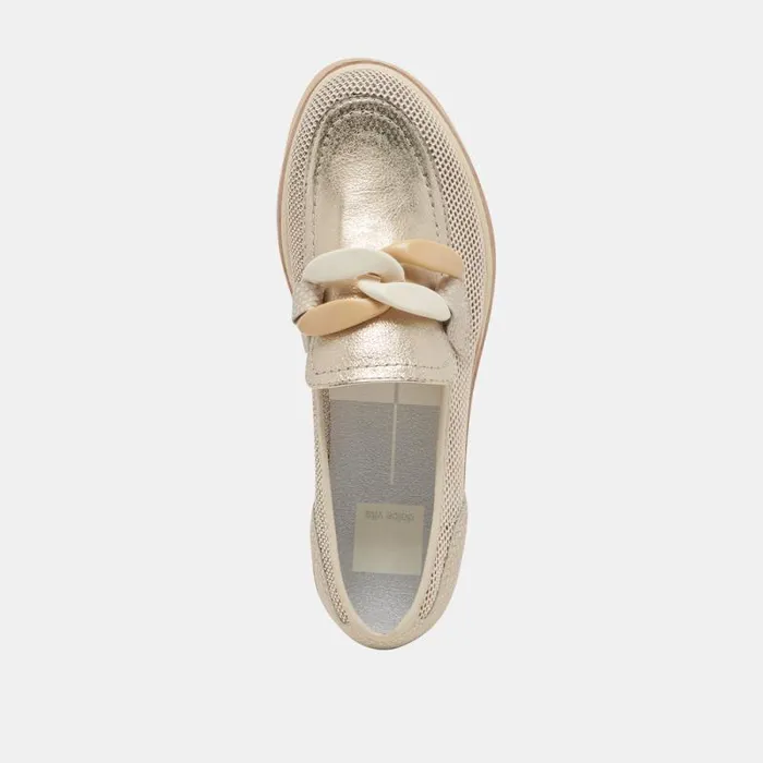 Dolce Vita Jaksen Sneakers Gold Mesh Women Flats and Loafers