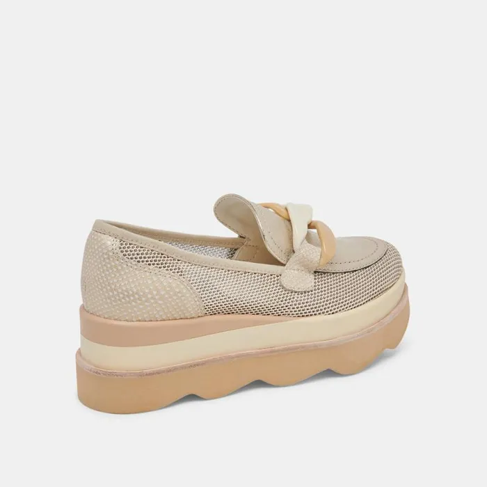 Dolce Vita Jaksen Sneakers Gold Mesh Women Flats and Loafers