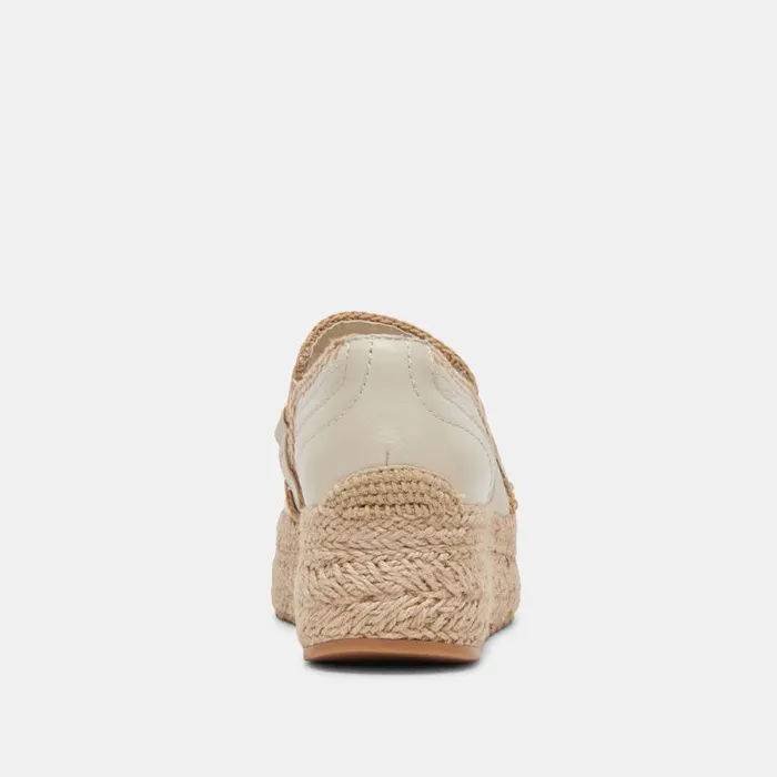 Dolce Vita Jhenee Espadrille Sneakers Ivory Leather Women Flats and Loafers