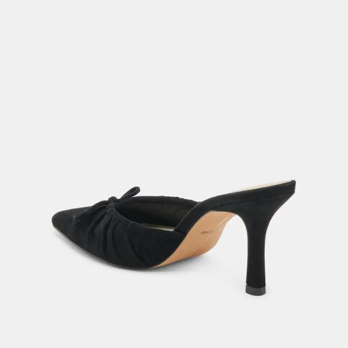 Dolce Vita Kairi Heels Onyx Suede Women Mules and Clogs