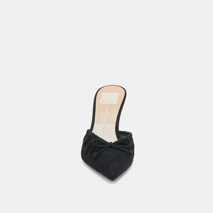 Dolce Vita Kairi Heels Onyx Suede Women Mules and Clogs
