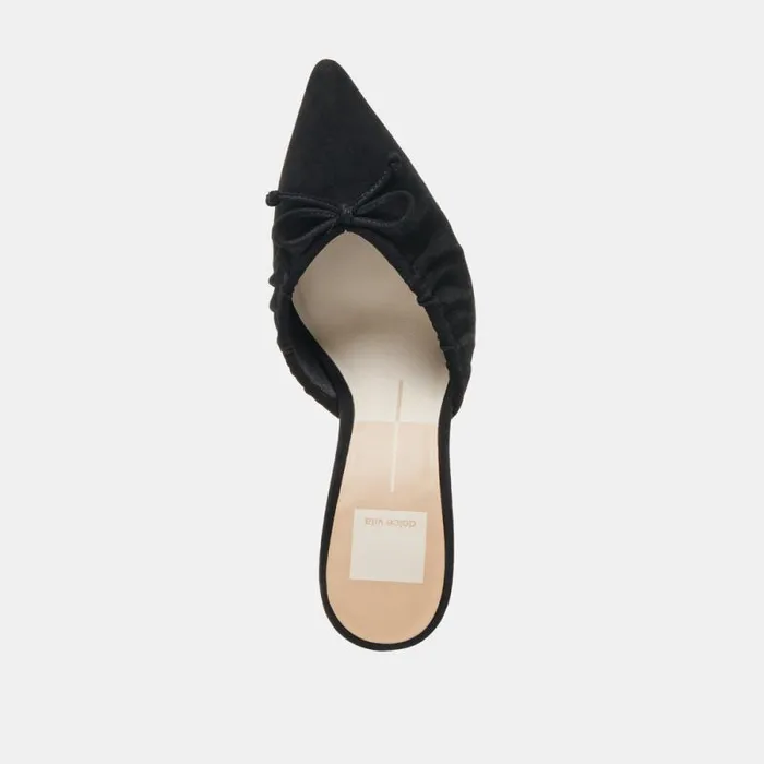 Dolce Vita Kairi Heels Onyx Suede Women Mules and Clogs