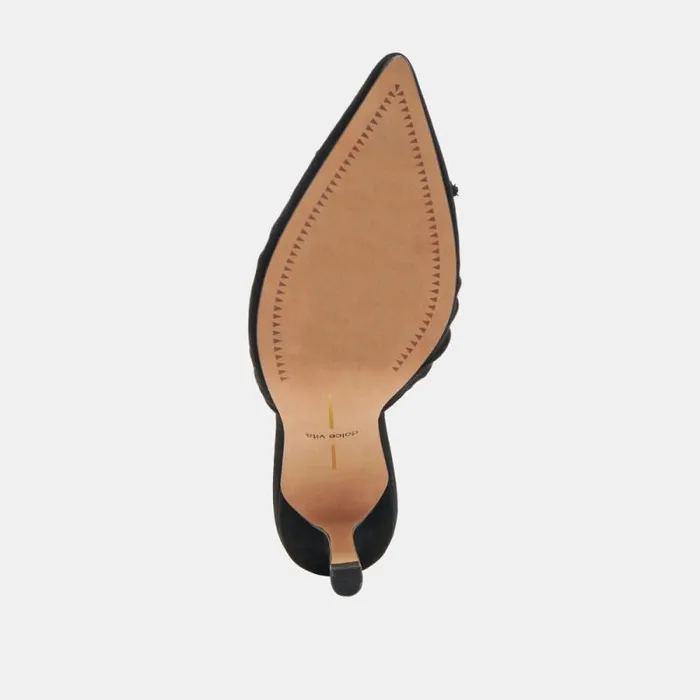 Dolce Vita Kairi Heels Onyx Suede Women Mules and Clogs