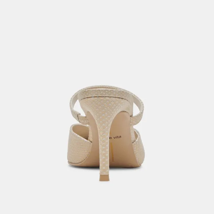 Dolce Vita Kanika Heels Champagne Embossed Leather Women Heels