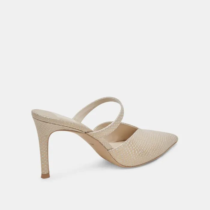 Dolce Vita Kanika Heels Champagne Embossed Leather Women Heels