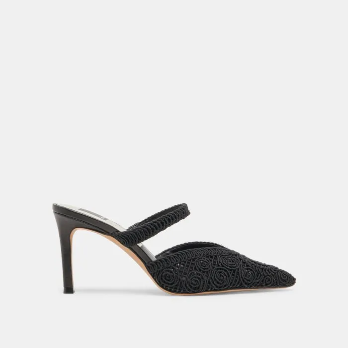Dolce Vita Kassy Heels Onyx Macrame Women Heels