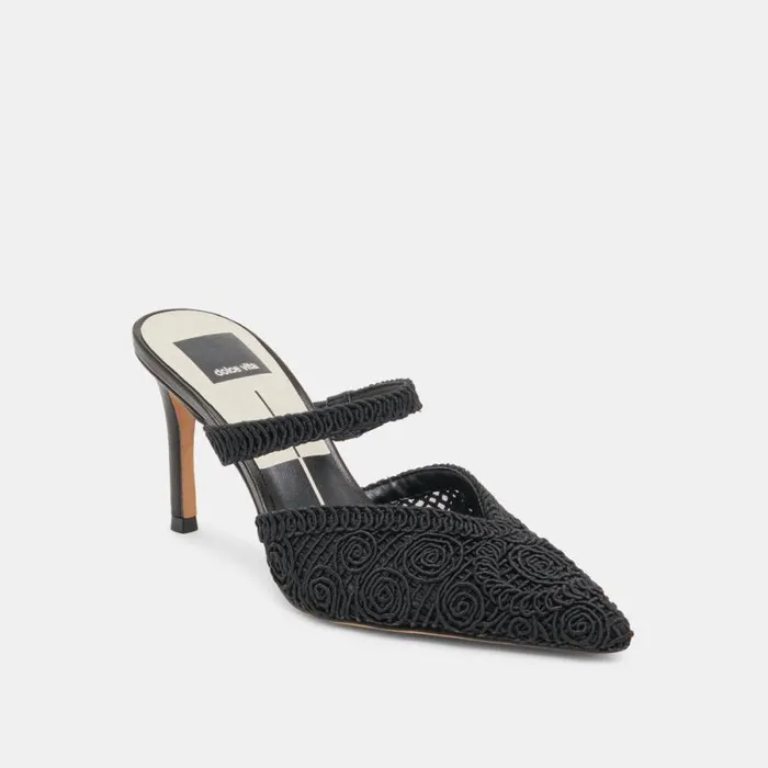 Dolce Vita Kassy Heels Onyx Macrame Women Heels