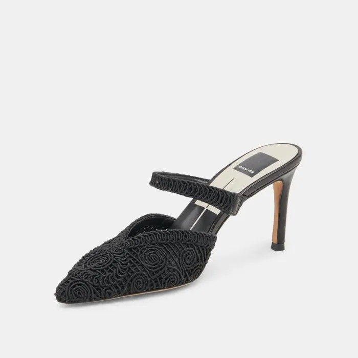 Dolce Vita Kassy Heels Onyx Macrame Women Heels