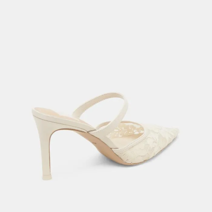 Dolce Vita Katik Heels White Floral Lace Women Heels