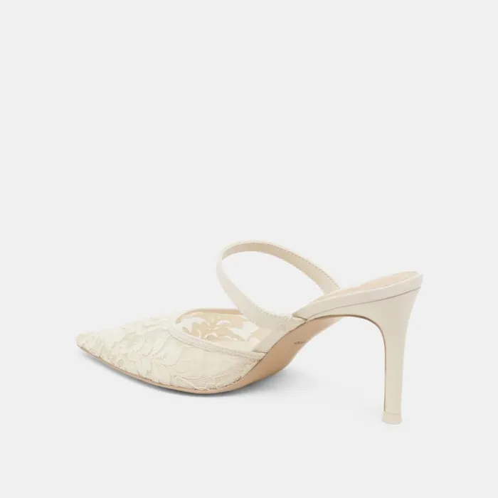 Dolce Vita Katik Heels White Floral Lace Women Heels