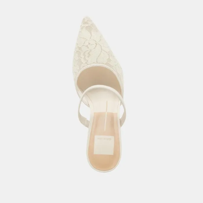 Dolce Vita Katik Heels White Floral Lace Women Heels