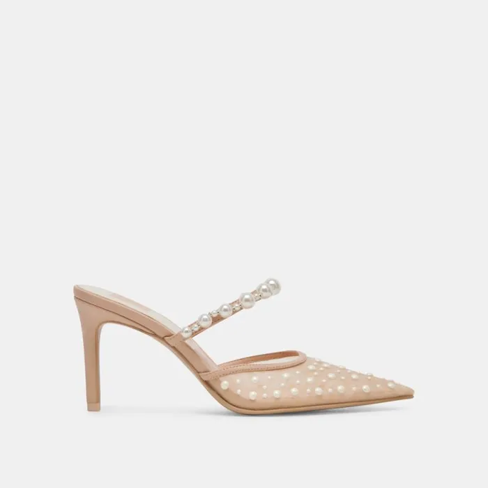Dolce Vita Katik Pearl Heels Blush Mesh Women Heels