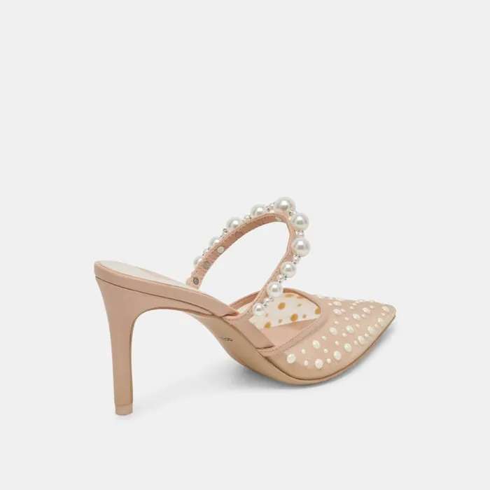 Dolce Vita Katik Pearl Heels Blush Mesh Women Heels