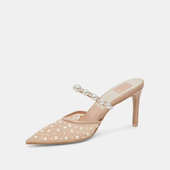 Dolce Vita Katik Pearl Heels Blush Mesh Women Heels