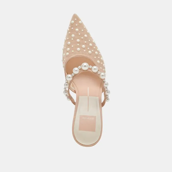 Dolce Vita Katik Pearl Heels Blush Mesh Women Heels