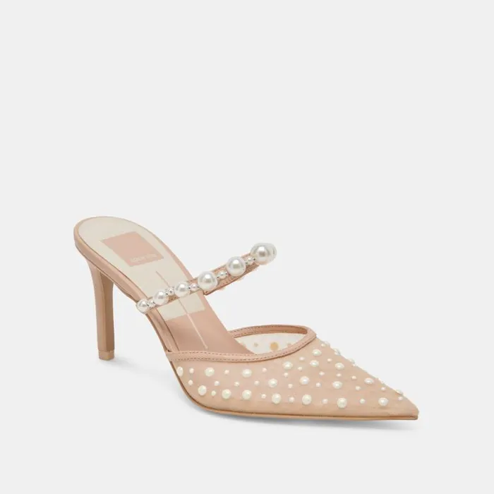 Dolce Vita Katik Pearl Heels Blush Mesh Women Heels