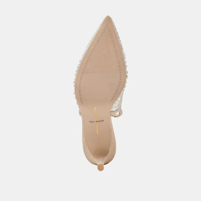 Dolce Vita Kaye Crystal Heels Gold Mesh Women Heels