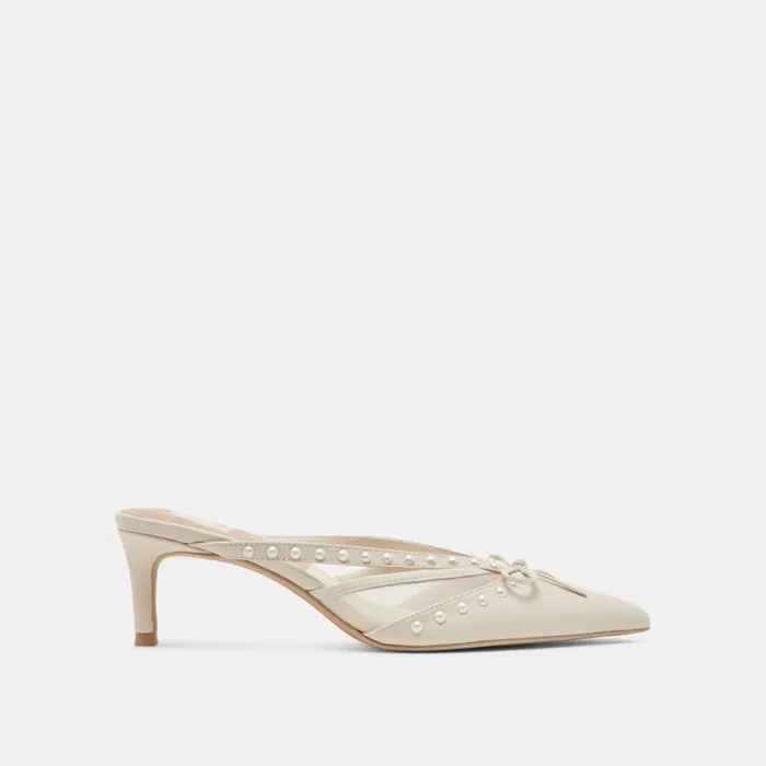 Dolce Vita Kylene Pearl Heels Vanilla Leather Women Heels