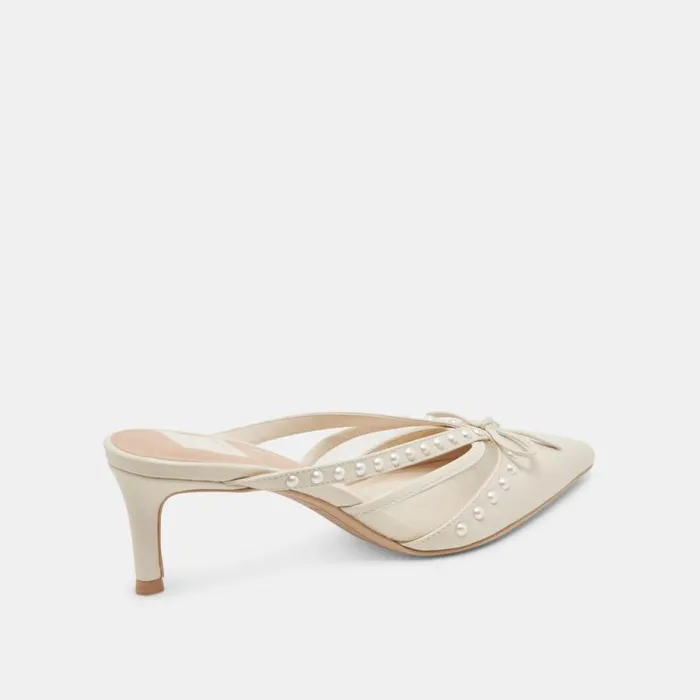 Dolce Vita Kylene Pearl Heels Vanilla Leather Women Heels