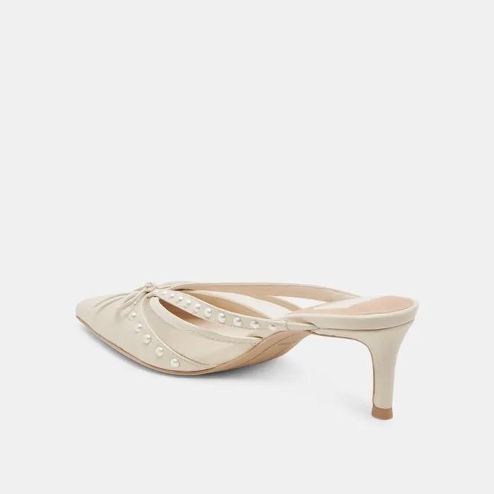 Dolce Vita Kylene Pearl Heels Vanilla Leather Women Heels