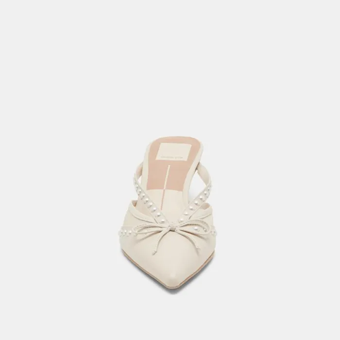 Dolce Vita Kylene Pearl Heels Vanilla Leather Women Heels